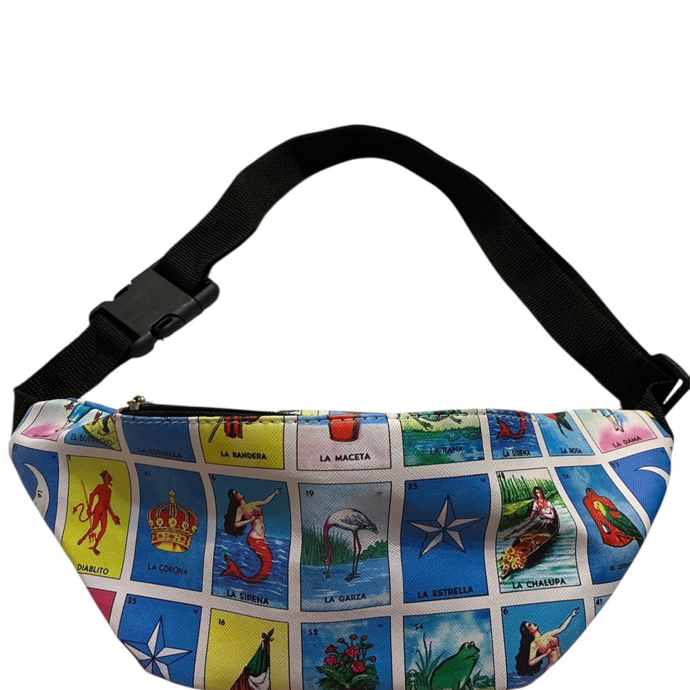 Colorful Lotería Print Fanny Pack